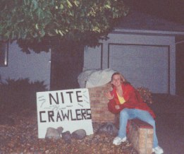 Becky poses beside someone's house.
and an interesting sign