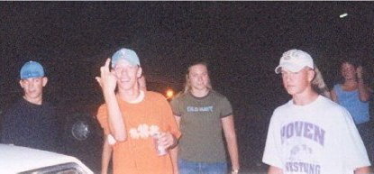 Brady lets the birdie fly at the dump.Bachman, Brady, me and Shane