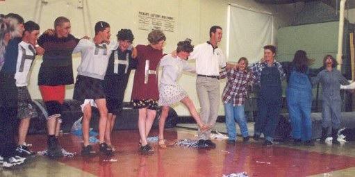 GO BANANAS!
baldy wrangler rob leads us at freshman initiation